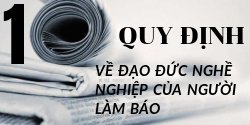 Mười quy định về đạo đức nghề nghiệp của người làm báo ở Việt Nam